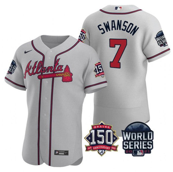 Dansby Swanson Atlanta Braves gray jersey