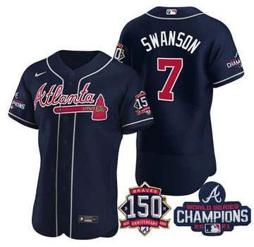 Dansby Swanson Atlanta Braves navy jersey
