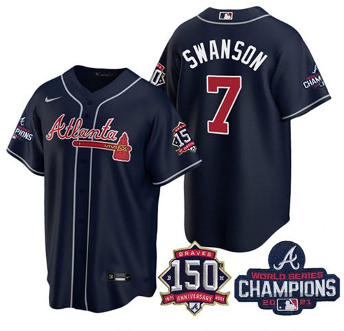 Dansby Swanson Atlanta Braves navy jersey