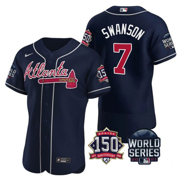 Dansby Swanson Atlanta Braves navy jersey
