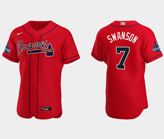 Dansby Swanson Atlanta Braves red jersey
