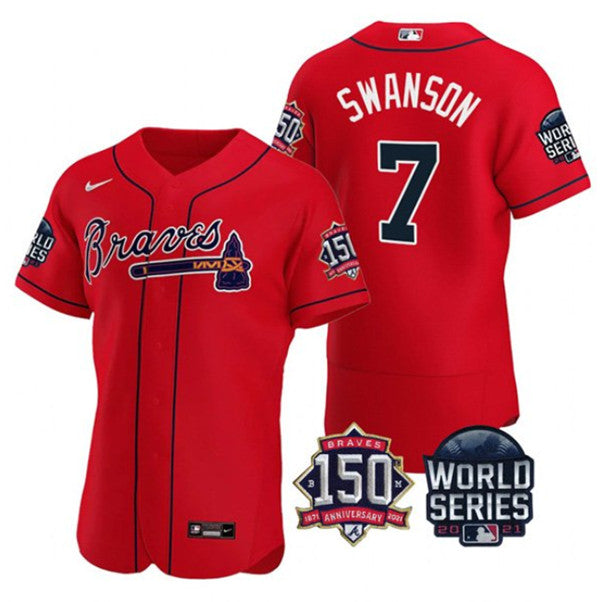 Dansby Swanson Atlanta Braves red jersey