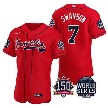 Dansby Swanson Atlanta Braves red jersey