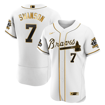 Dansby Swanson Atlanta Braves white jersey