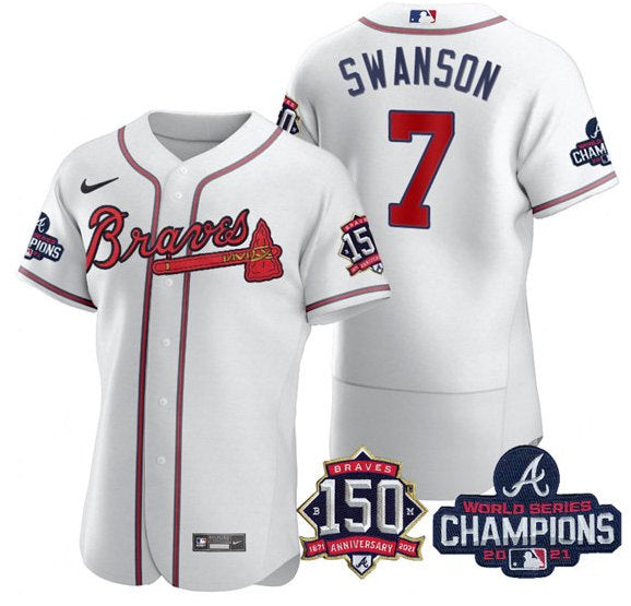 Dansby Swanson Atlanta Braves white jersey
