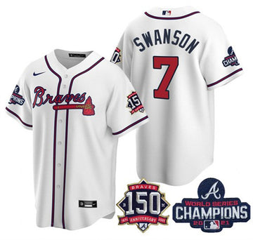 Dansby Swanson Atlanta Braves white jersey