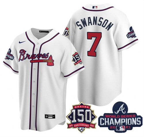 Dansby Swanson Atlanta Braves white jersey