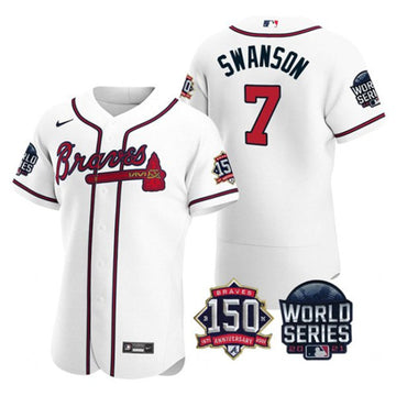 Dansby Swanson Atlanta Braves white jersey