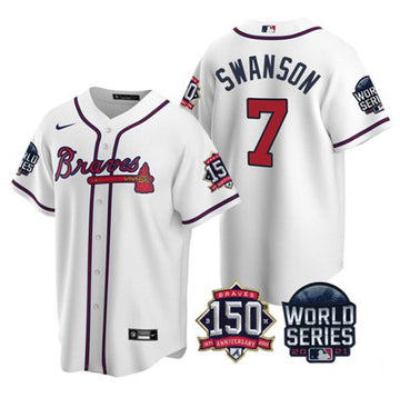 Dansby Swanson Atlanta Braves white jersey