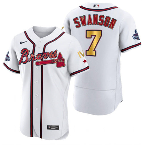 Dansby Swanson Atlanta Braves white jersey