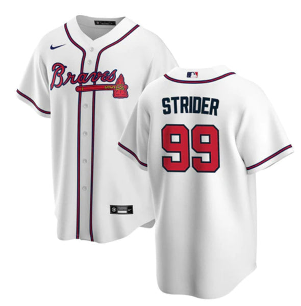 Spencer Strider Atlanta Braves white jersey