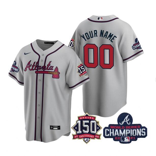 Custom Atlanta Braves grey jersey
