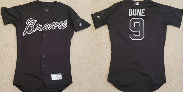 Custom Atlanta Braves black Game jersey