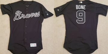 Custom Atlanta Braves black Game jersey