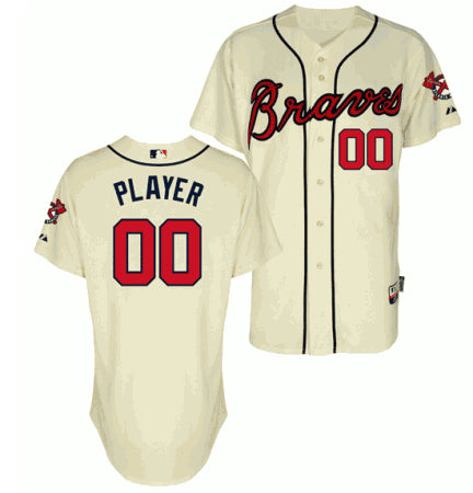 Custom Atlanta Braves cream Alternate jersey