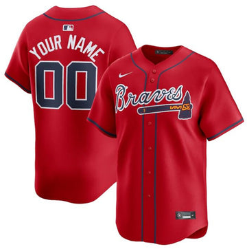 Custom Atlanta Braves red Alternate jersey