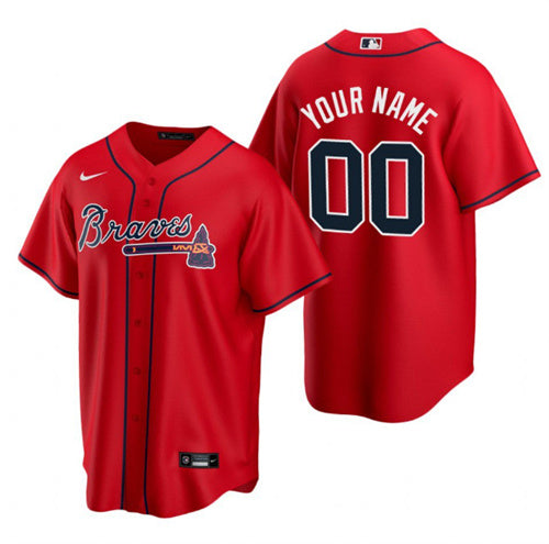 Custom Atlanta Braves red jersey