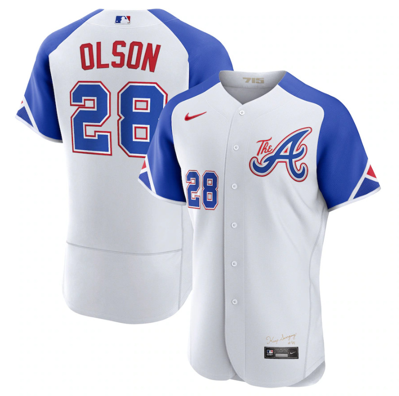 Custom Atlanta Braves white City Connect jersey