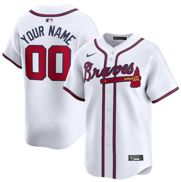 Custom Atlanta Braves white Home jersey