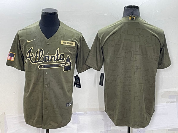 Custom Atlanta Braves camo Salute To Service jersey