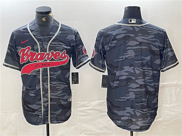 Custom Atlanta Braves gray Camo jersey