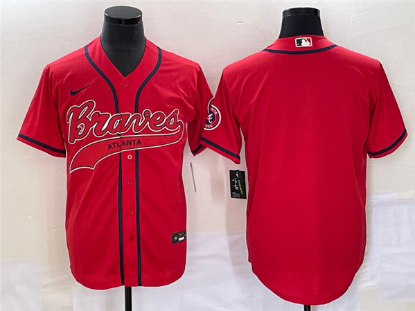 Custom Atlanta Braves red jersey