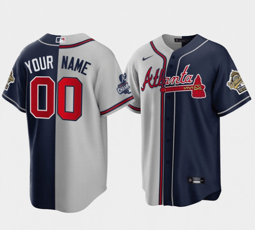 Custom Atlanta Braves gray Split jersey