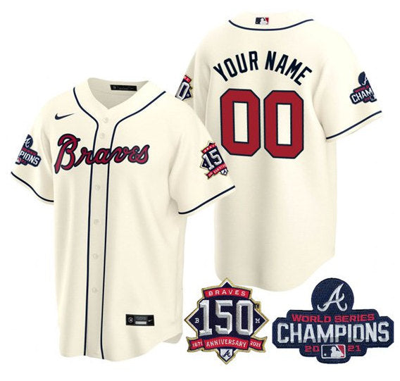 Custom Atlanta Braves cream jersey