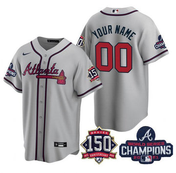 Custom Atlanta Braves gray jersey