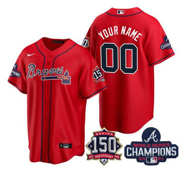 Custom Atlanta Braves red jersey