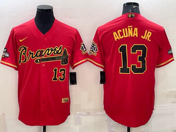 Custom Atlanta Braves red jersey