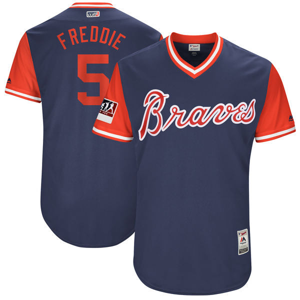 Freddie Freeman Freddie Majestic Atlanta Braves navy jersey