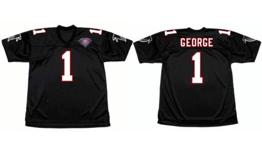 Atlanta Falcons #1 Jeff George Black 1994 Home Throwback Jersey
