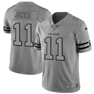 Atlanta Falcons #11 Julio Jones 2019 Gray Gridiron Team Logo Jersey