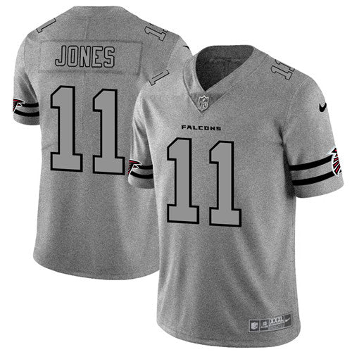 Atlanta Falcons #11 Julio Jones 2019 Gray Gridiron Team Logo Jersey