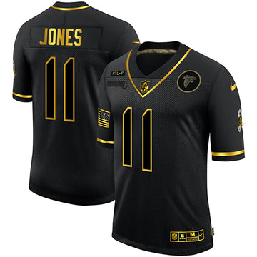 Atlanta Falcons #11 Julio Jones 2020 Black-Gold Salute To Service Jersey