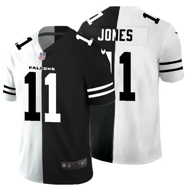 Atlanta Falcons #11 Julio Jones Black White Split 2020 Jersey