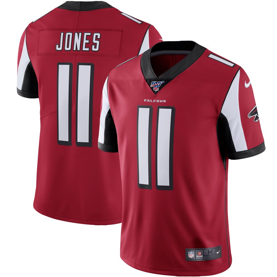Atlanta Falcons #11 Julio Jones Red 2019 100th Season Jersey