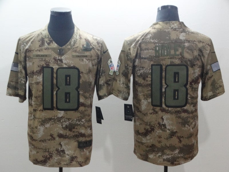 Atlanta Falcons #18 Calvin Ridley 2018 Camo Salute To Service Jersey