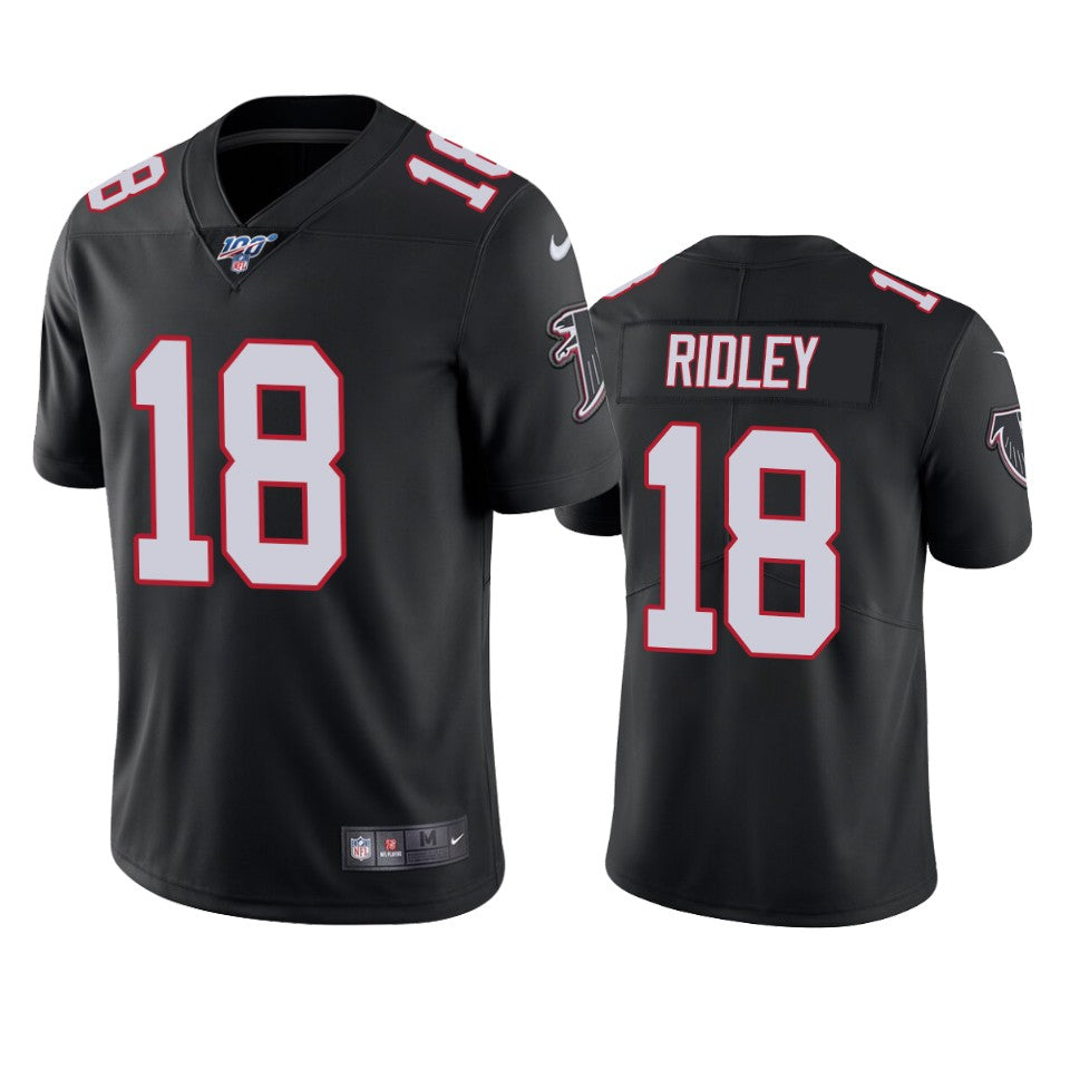 Atlanta Falcons #18 Calvin Ridley Black 2019 100th Season Jersey
