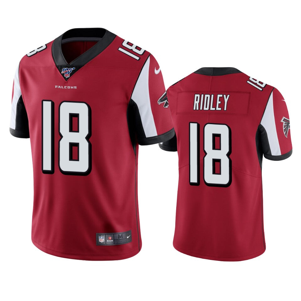 Atlanta Falcons #18 Calvin Ridley Red 2019 100th Season Jersey