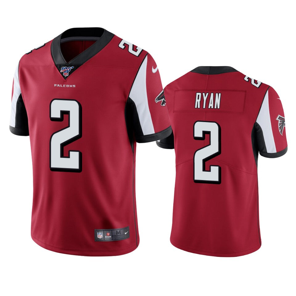 Atlanta Falcons #2 Matt Ryan Red 2019 100th Season Jersey