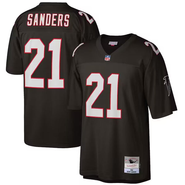 Atlanta Falcons #21 Deion Sanders Black 1992 Football Game Jersey