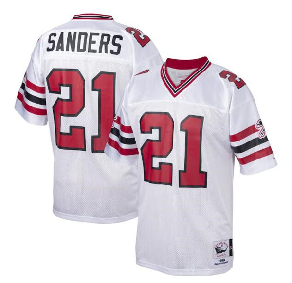 Atlanta Falcons #21 Deion Sanders White Mitchell & Ness Jersey