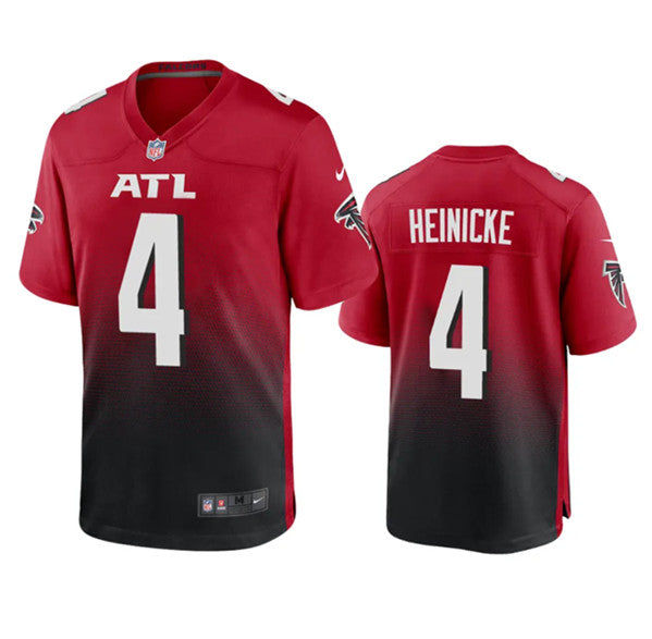 Atlanta Falcons #4 Taylor Heinicke Red-Black Football Game Jersey