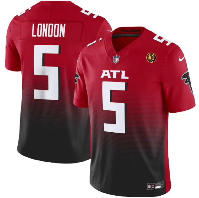 Drake London Atlanta Falcons red-black FUSE jersey