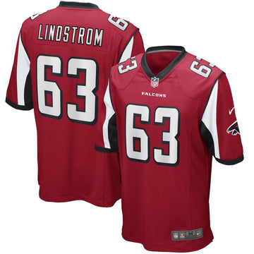 Atlanta Falcons #63 Chris Lindstrom Red Game Jersey