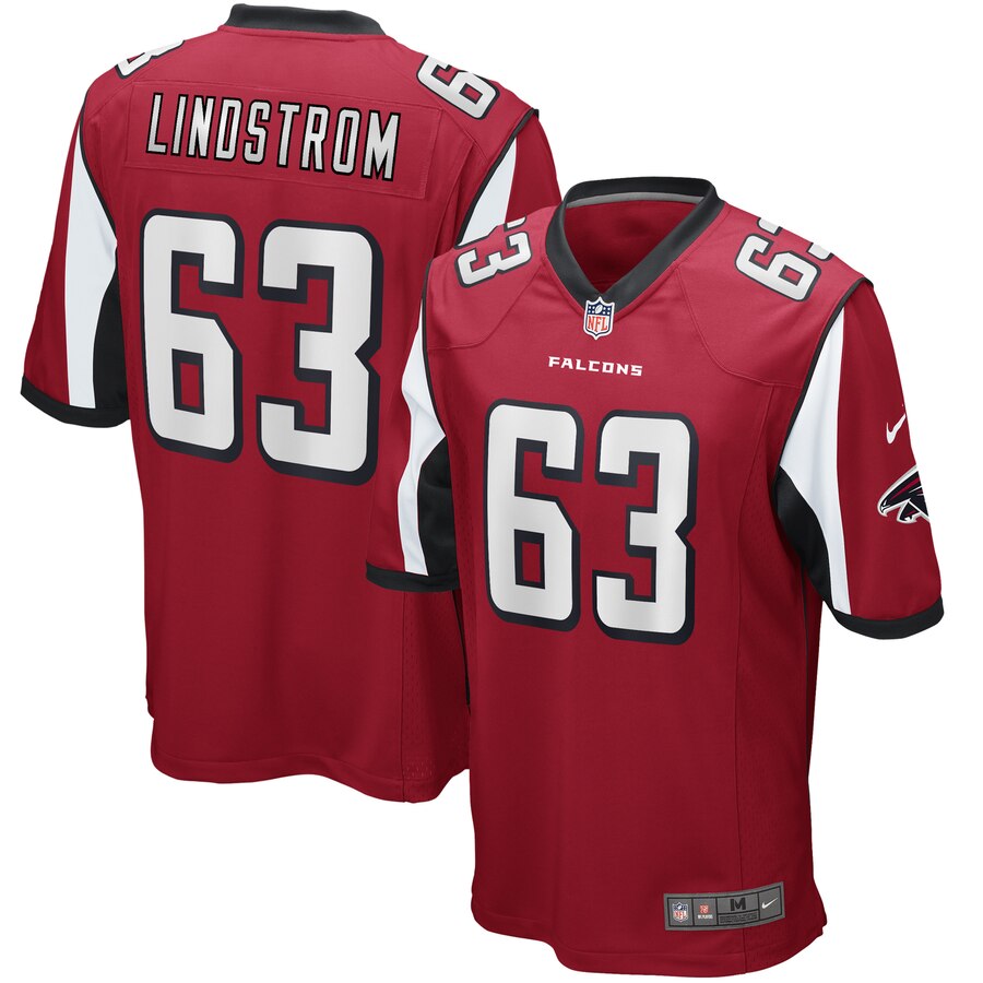 Atlanta Falcons #63 Chris Lindstrom Red Game Jersey