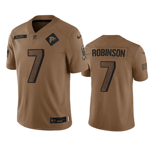 Atlanta Falcons #7 Bijan Robinson 2023 Brown Salute To Setvice Jersey