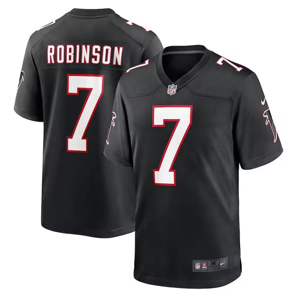 Atlanta Falcons #7 Bijan Robinson Black 2023 First Round Pick Throwback Football Game Jersey